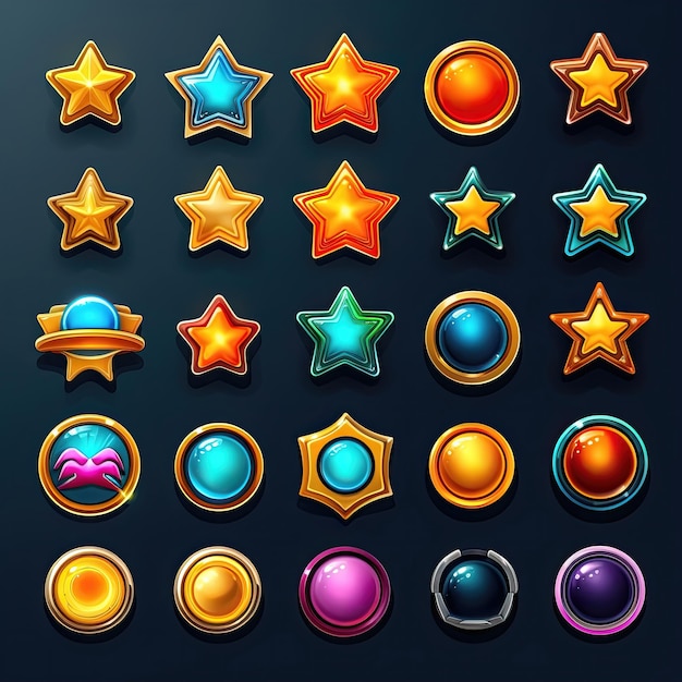 Achievement star game ai generated