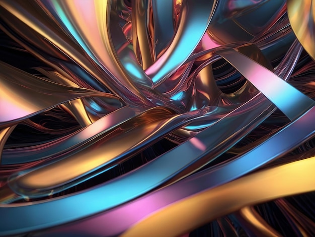 Achtergrond 3D-lichtkleuren Holografische abstracte toekomstige bewegingsvormen
