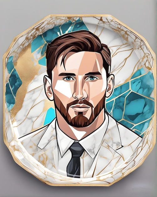 Achtergrond afbeelding tekening hoofd Messi