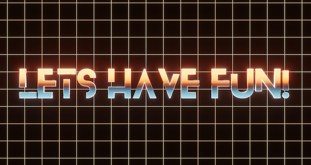 Foto achtergrond behang vintage stijl 80s motto tekst neon teken oud gaming concept gloeiende neonlichtenretro wave en synthwave stijlvoor postkaartbanner poster3d render afbeeldingen illustratie