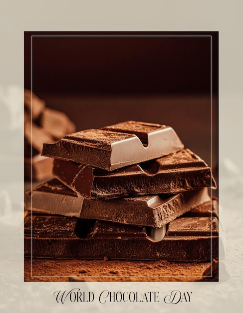 achtergrond chocoladekaart poster a4 drukbare wereld chocoladedag