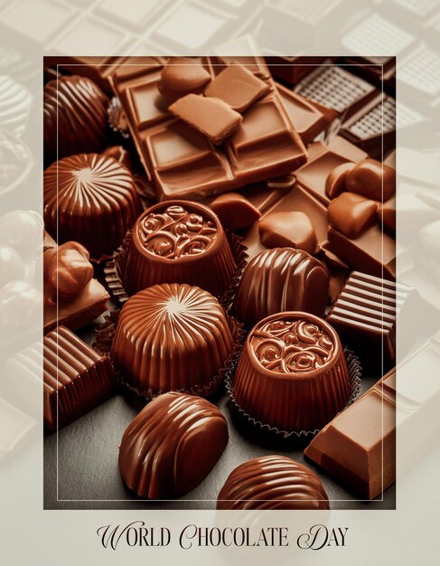 achtergrond chocoladekaart poster a4 drukbare wereld chocoladedag