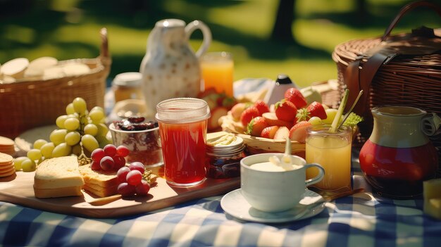 Achtergrond eten thee drinken picknick