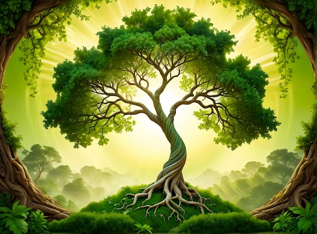 achtergrond groene groeiende boom aarde dag groene eco boom aarde achtergrond aarde in de hand