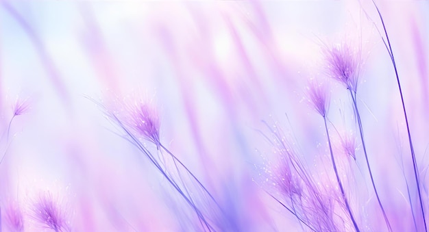 Achtergrond in zachte paarse kleuren Natuur en bloemen AI