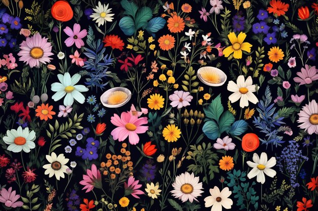 Achtergrond kleurrijke ditsy bloemenprent