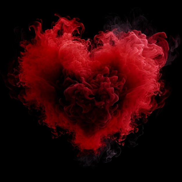 Achtergrond met abstracte hart rode rookvormen