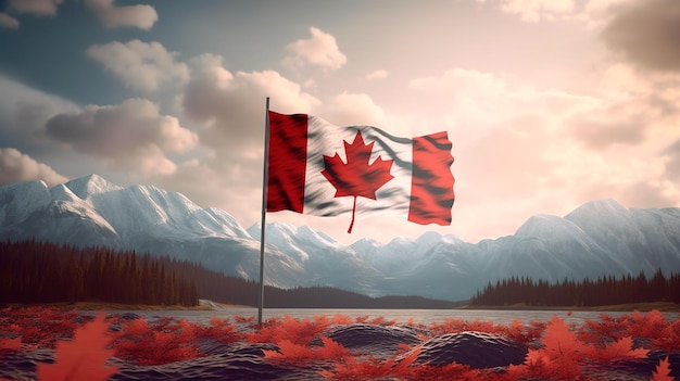 achtergrond met de vlag van canada