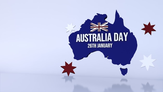 Achtergrond met een blauwe kaart voor de dag van Australië. 3D render