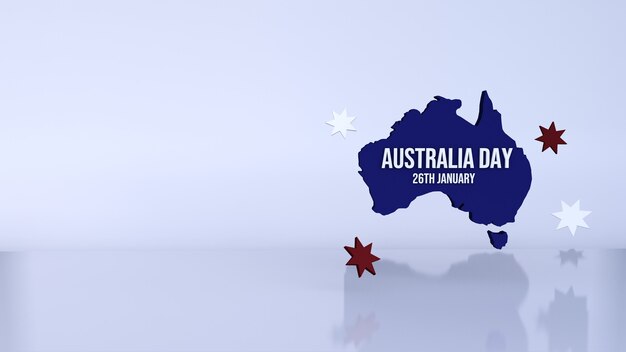 Achtergrond met een blauwe kaart voor de dag van Australië. 3D render