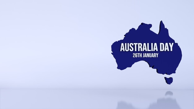 Achtergrond met een blauwe kaart voor de dag van Australië. 3D render