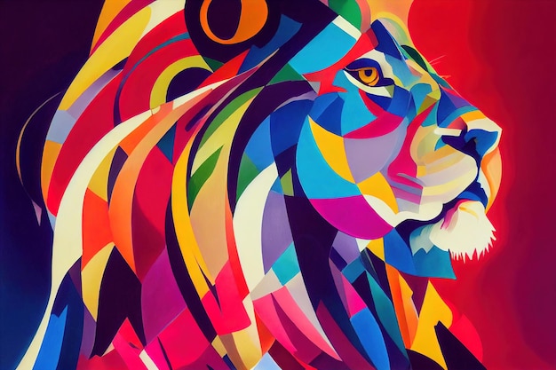 Achtergrond met een leeuw kleur art