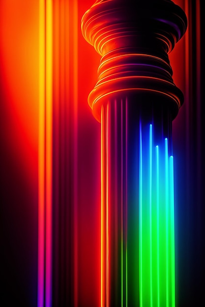 Foto achtergrond met een regenboog gekleurde lijn lichte lijn op de achtergrond