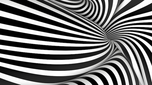 Achtergrond met een wit-zwart optisch patroon dat een visueel boeiend scherm creëert dat speelt met contrasterende kleuren en vormen die een gevoel van diepte en visuele interesse oproepen