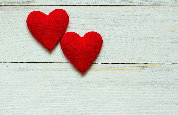Achtergrond met houten hart, Valentijnsdag