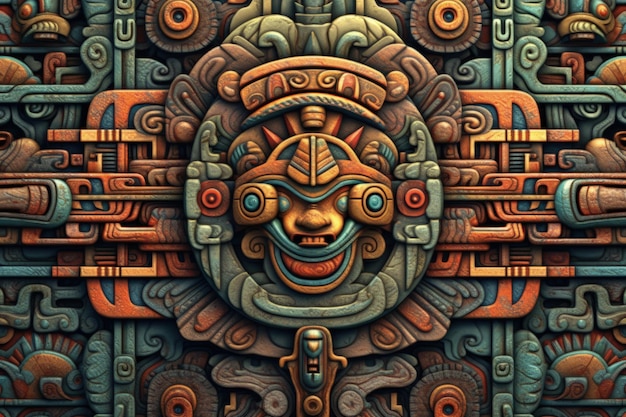 Foto achtergrond met maya patronen cultuur en geschiedenis concept generatieve ai