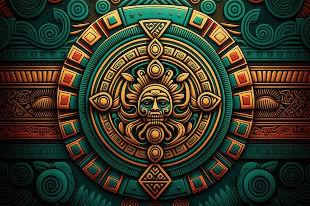 Achtergrond met Maya patronen versieringen achtergrond Generatieve AI