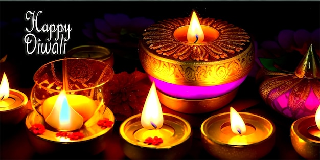 Achtergrond met verlichting om Diwali te vieren Diwali-achtergrond Diwali-viering Hindoe-festival h