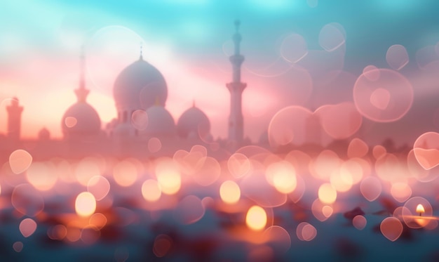 Foto achtergrond over de ramadan een prachtige moskee het concept voor islamitische feestdagen