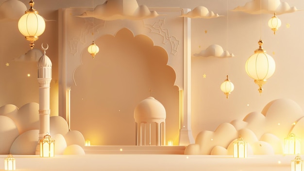 achtergrond ramadhan met vrije ruimte voor het schrijven ind crème kleur