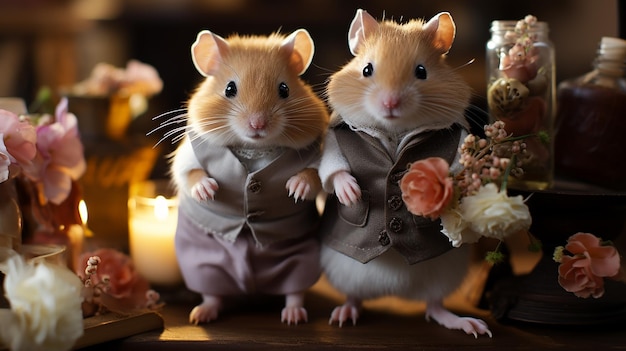 achtergrond schattige hamsters