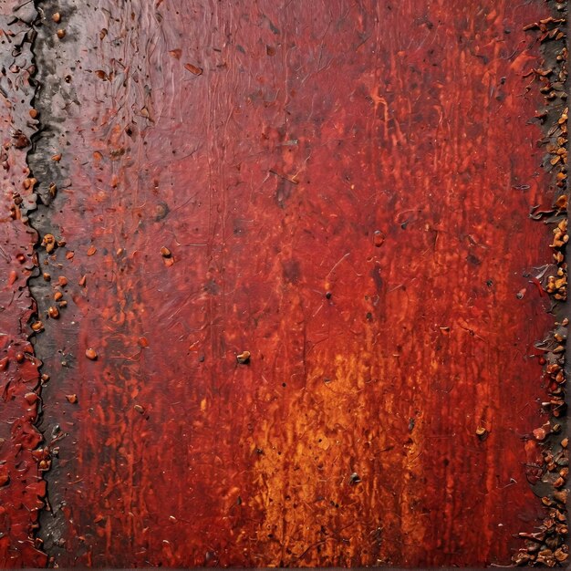 achtergrond textuur een rode metalen plaat met roest en roest