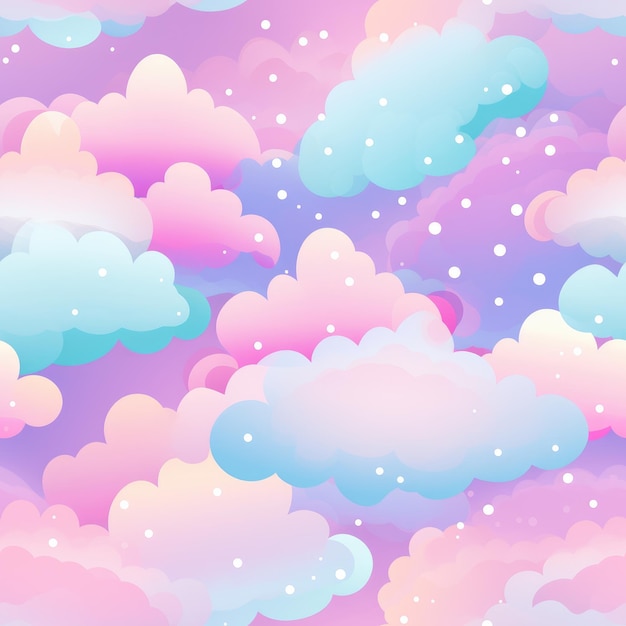 Achtergrond uit een magisch sprookje zachte regenboogwolken met sterren Voor het ontwerpen van vakantie-uitnodigingen en -kaarten