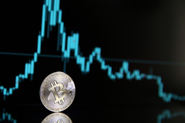 achtergrond van bitcoin munt met kopie ruimte