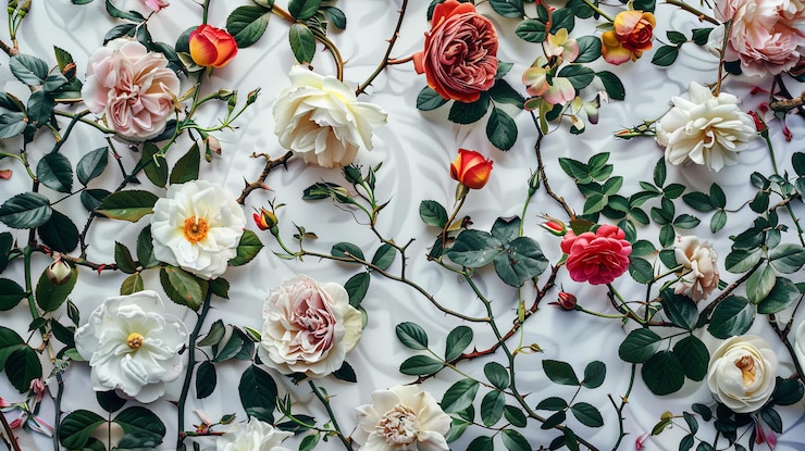Foto achtergrond van bloemenbehang