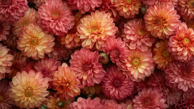 Foto achtergrond van chrysanthemumbloemen van dichtbij