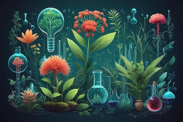 Achtergrond van de biochemie met planten Generatieve Ai