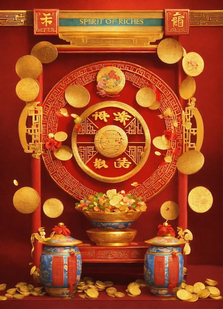 Foto achtergrond van de chinese nieuwjaarsviering