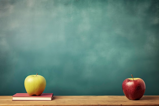 Achtergrond van de lerarendag met appels op het bord