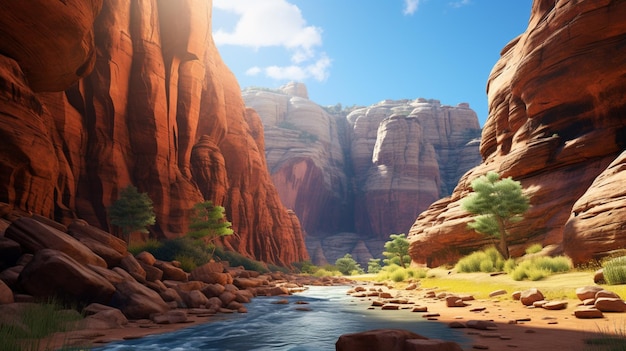 Foto achtergrond van de natuur van de canyon
