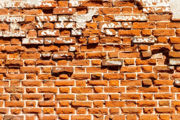 Achtergrond van de oude rode bakstenen muur