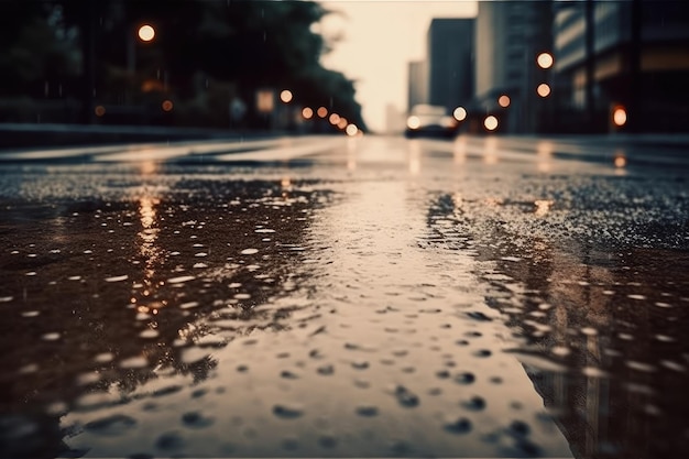 Achtergrond van de weg met gevolgen van regen