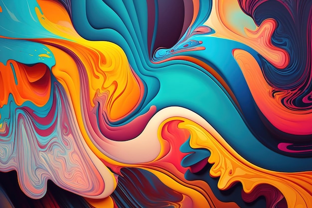 Achtergrond van een kleurrijk abstract schilderij Achtergrond van vloeibare marmering verf