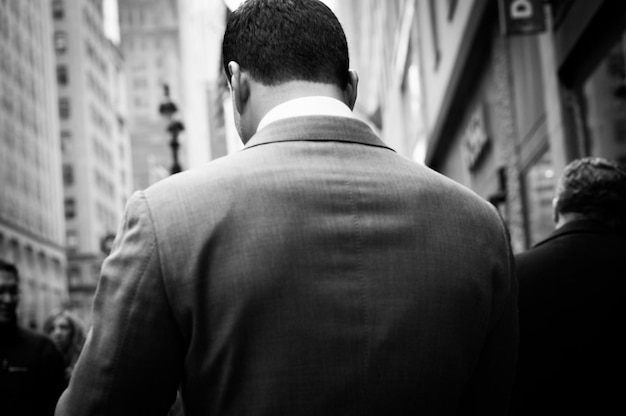 Achtergrond van een man in New York City.