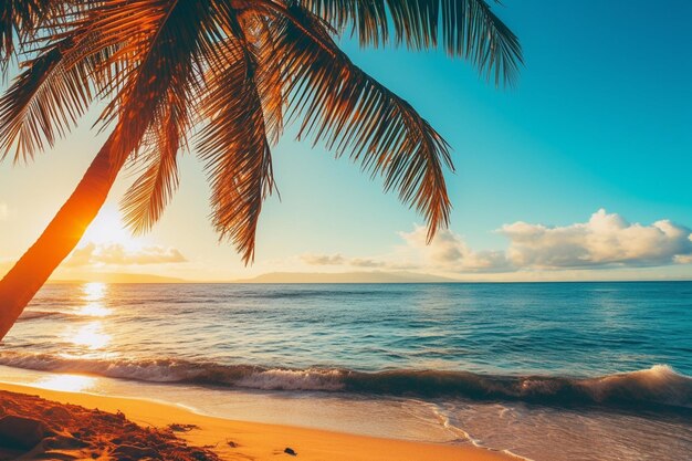 Achtergrond van een paradijslandschap met palmbomen