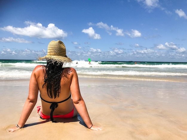 Achtergrond van een vrouw op het strand