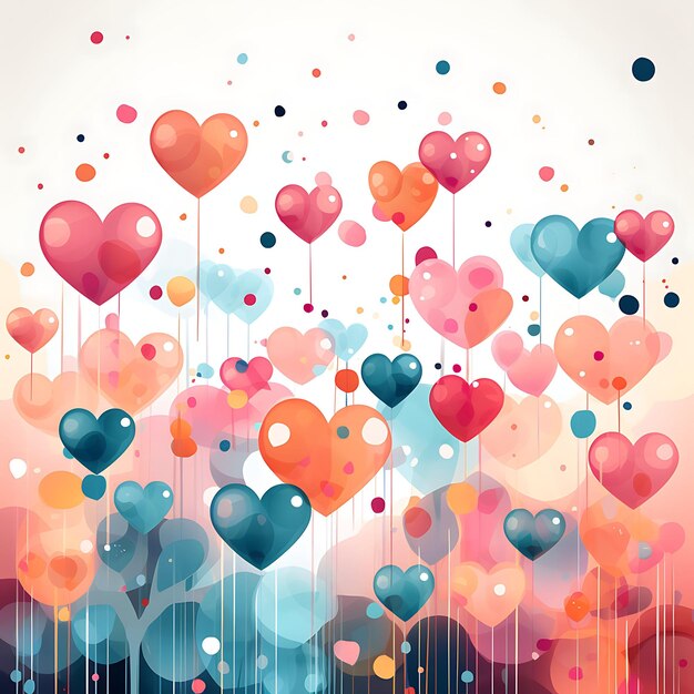 Achtergrond van hartvormen Pastelpapier Confetti Sprinkles Candy Kleurige C Abstracte behang idee