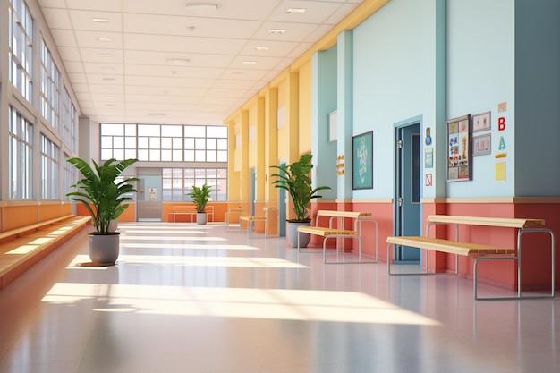 Achtergrond van het interieur van de school