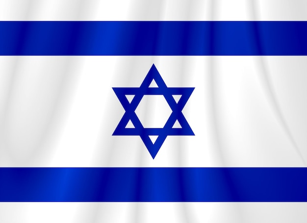 achtergrond van israëlische vlag op glanzende stof licht golvend