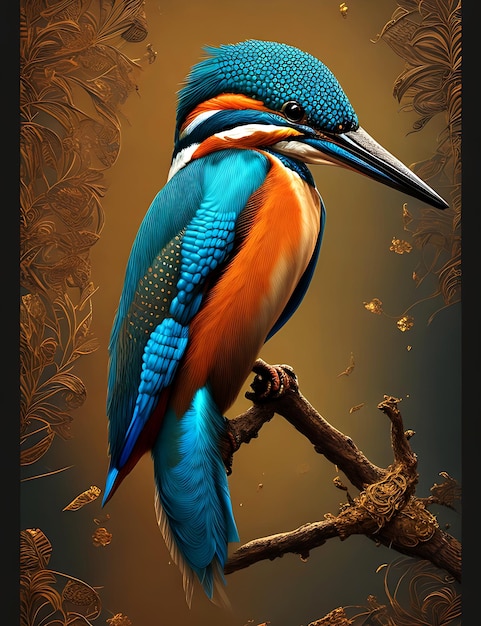 achtergrond van kingfisher vogel behang