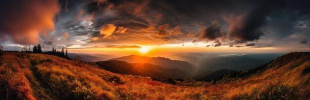 Achtergrond van kleurrijke hemel concept Mooie zonsondergang hemel Natuur hemel achtergronden Generatieve AI