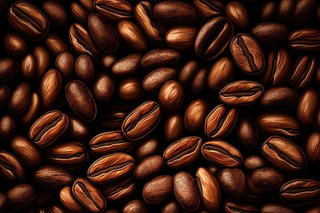Achtergrond van koffiebonen geroosterd graan
