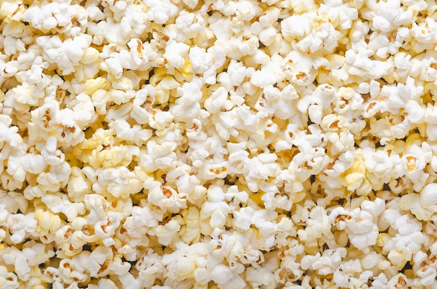 Foto achtergrond van popcorn bovenbeeld rechthoekig formaat