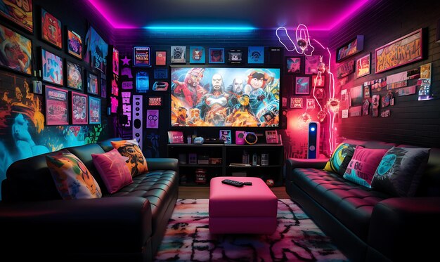 Achtergrond van popcultuur Fanatic Room Movie Posters Funko Pop Figures Col voor Content Creator Stream