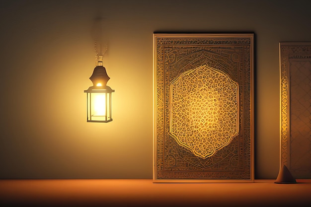 Achtergrond van Ramadan kleurrijke moskee lantaarn met gloeiende lichten