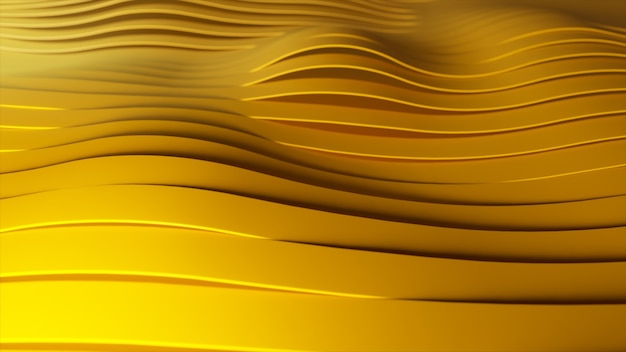 Achtergrond van rijen veelkleurige pop-up gele strepen